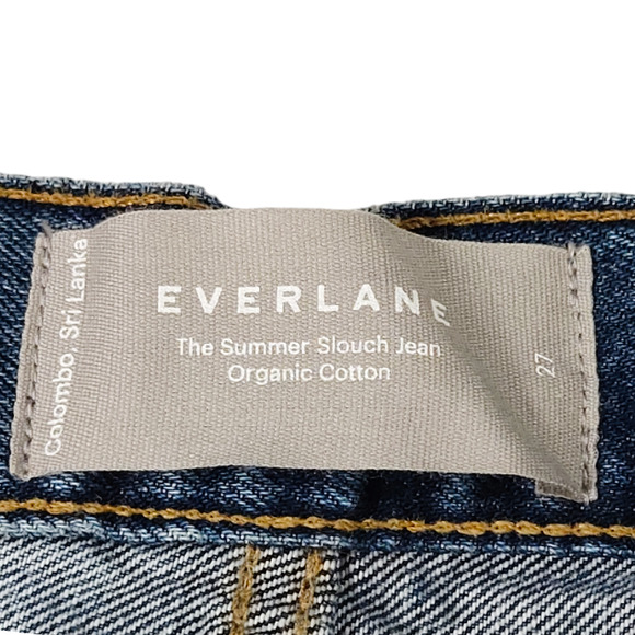 NWOT Everlane The Summer Slouch Button Fly Crop Jeans Sz. 27x25 Tularosa Blue - Picture 9 of 14